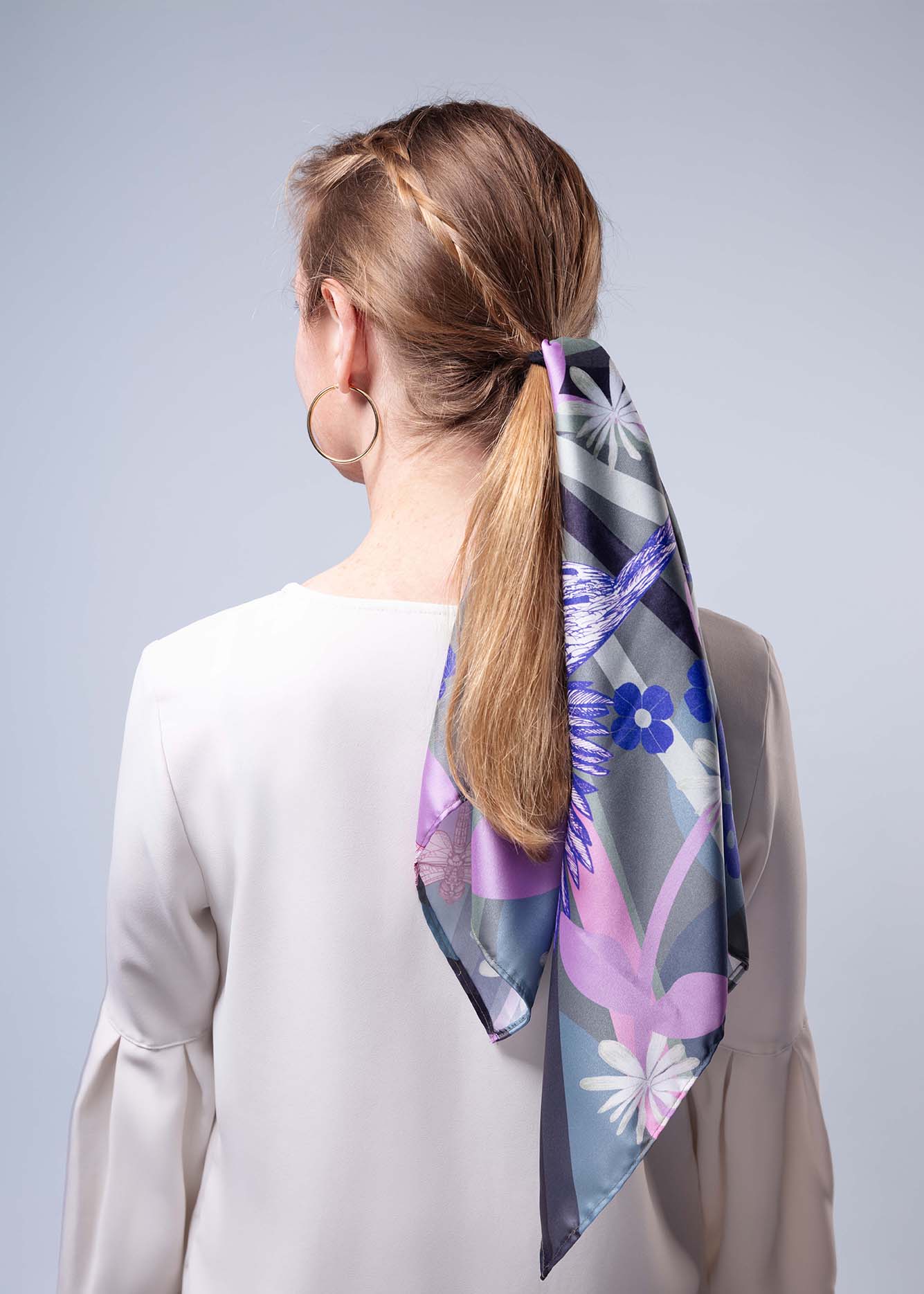 Foulard en satin - SAT005Oiseau67