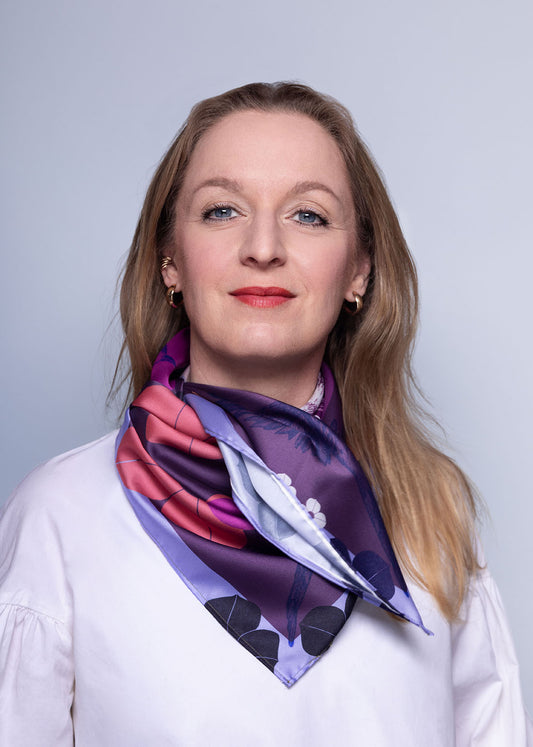 Foulard en satin - SAT007Oiseau67